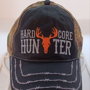 INFINITY Cap Hard Core Hunter blazing orange black gray deer skull hook and loop